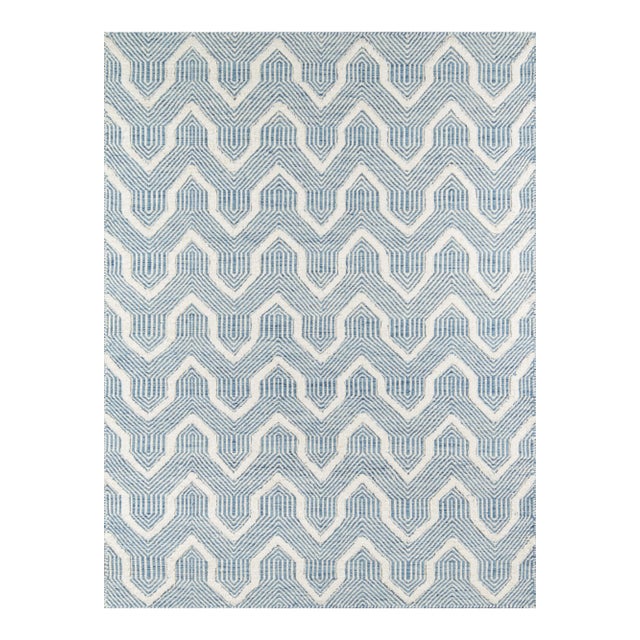 Erin Gates by Momeni Langdon Prince Blue Hand Woven Wool Area Rug - 3'9" X 5'9" For Sale