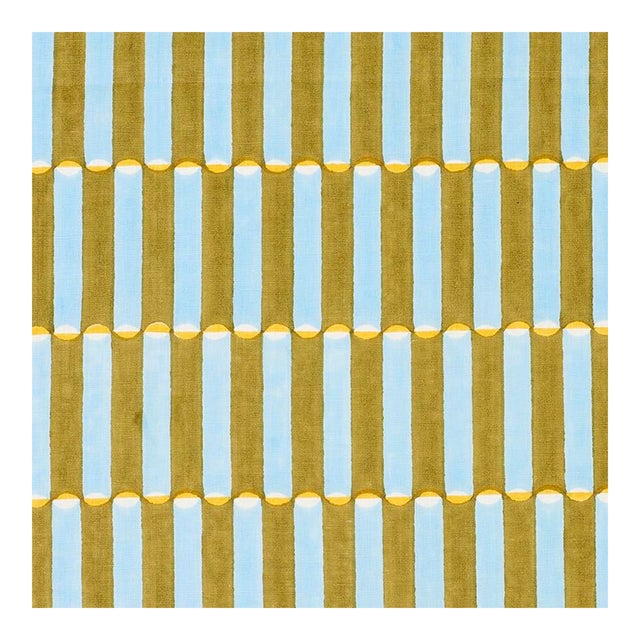 Sample - Schumacher X Molly Mahon Luna Fabric in Khaki For Sale