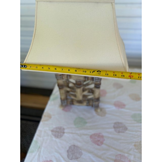 Pair of Pacific Coast Lighting Sculptural Faux Bamboo Chinoiserie Table Lamps For Sale - Image 10 of 12