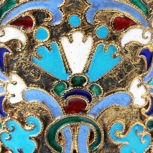 Silver Champagne Glass in Cloisonne Enamel from Vasily Agafonov. For Sale - Image 5 of 6