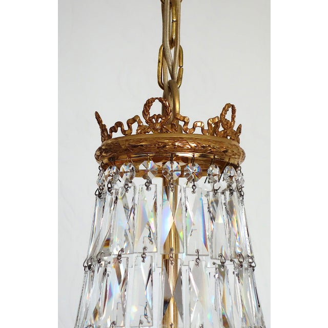 Brass and Lead Crystal 9-Flame Chandelier from Palwa, 1960s For Sale - Image 14 of 18