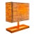 Vintage Italian Postmodern Style Orange Table Lamb With Rectangular Cork Lamp Shade in Style of Memphis Milano Modernist Design For Sale