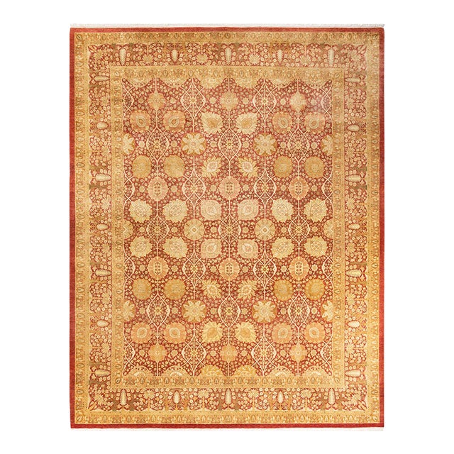 Mogul, One-of-a-Kind Hand-Knotted Area Rug - Orange, 8' 2" x 10' 4" For Sale