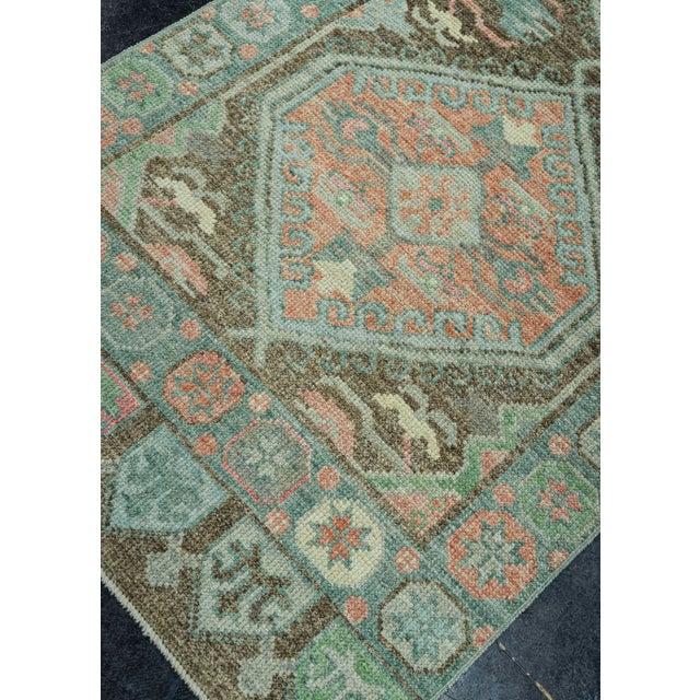 Green Turkish Oushak Rug 2'11" x 12'7" #20036 For Sale - Image 8 of 8