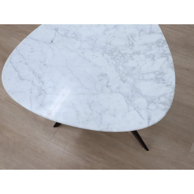 Mid-Century Tripod Coffee Table with Marble Top, 1950s For Sale - Image 10 of 13