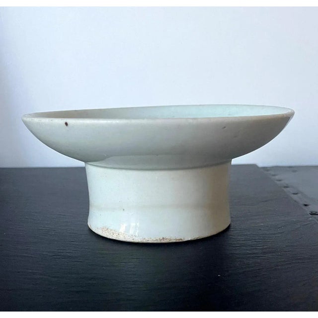 Korean Ceramic Ritual Offering Stemmed Dish with Joseon Dynasty Inscription For Sale - Image 11 of 13