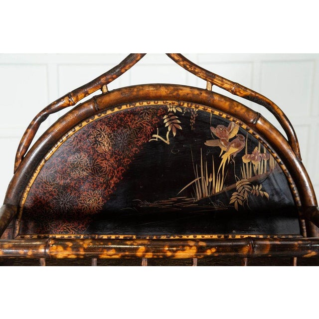 Wood 19th Century English Bamboo Lacquered Glazed Cabinet, 1880s For Sale - Image 7 of 18