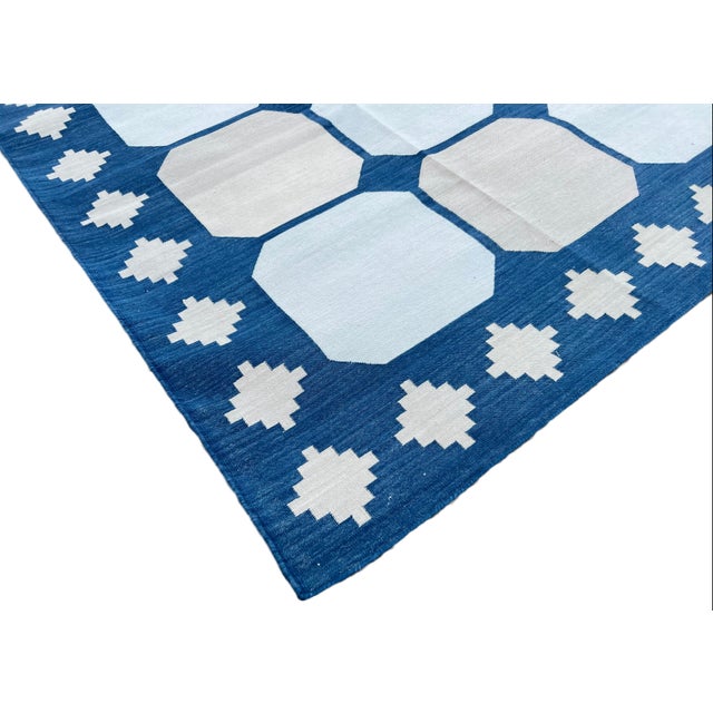 Textile Not Yet Made - Made to Order Handmade Cotton Area Rug Vegetable Dyed Sky Blue and Light Beige Vista Dhurrie-12'x15' For Sale - Image 7 of 10