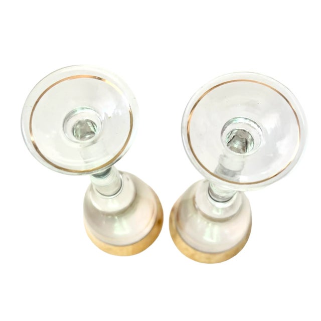 Mid-Century Modern Mid Century Modern Gold Band Liquor Wine Cordials & Decanter Set- 3 Pieces For Sale - Image 3 of 13