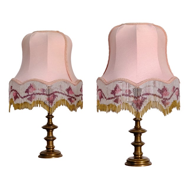 Table Lamps with Beads, 1960s, Set of 2 For Sale
