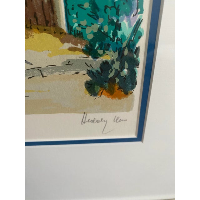 Modern Vibrant Landscape Lithograph - Framed For Sale - Image 3 of 6