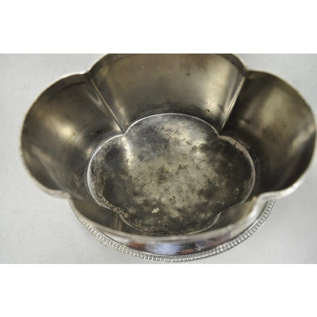 Antique Victorian Silver Plated Etched Footed Hinged Biscuit Barrel Jar on Stand For Sale - Image 17 of 18