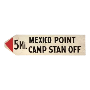 Vintage Arrow Shaped Camp Sign