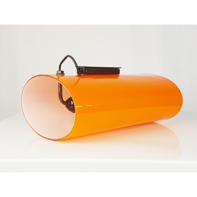 Mid-Century Modern Brass, Orange and White Murano Glass Sconce by Vistosi, 1960s For Sale - Image 3 of 16