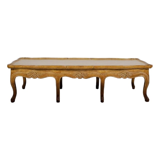 Late 20th Century Judson Rothschild Italian Rococo Louis XV Style Coffee Table | Distressed Walnut Finish For Sale