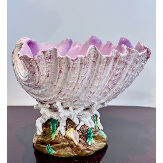George Jones & Sons English Majolica George Jones Shell Centerpiece Jardinière, 19th Century For Sale - Image 4 of 16