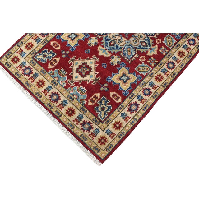 Southwestern Kazak Red/Beige Wool Rug - 2'9''x4'2'' For Sale - Image 4 of 10