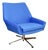 Vintage Jade Series Swivel Lounge Chair with Blue Cornflower Velvet Upholstery, GDR, 1970s For Sale