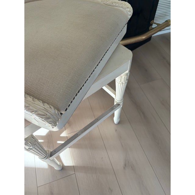 Wood Front Gate Upholstred Swivel Bar Stools Set of 2 For Sale - Image 7 of 12