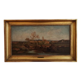 Gustave Saltzmann, Campagne Romaine, Oil on Canvas, Framed For Sale