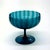 Turquoise Empoli Turquoise Ribbed Glass Stemmed Bowl Curation - Group of 5 For Sale - Image 8 of 9