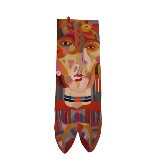 Frau Elwig Figurative Tapestry by D. Petry Wandres, Germany, 1970s For Sale - Image 16 of 17