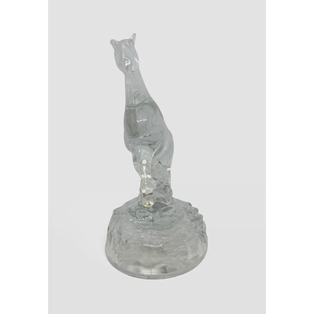Cristal d' Arques Vintage Cristal d'Arques Paris, France 24% Lead Crystal Rearing Horse Figurine on Frosted Oval Base For Sale - Image 4 of 12