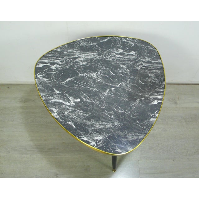 1950s German Triangle Cocktail Table with Black Formica Top, 1950s For Sale - Image 5 of 6