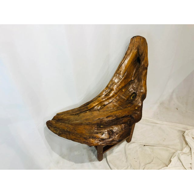Wood Vintage Hand Crafted Driftwood Bench For Sale - Image 7 of 11