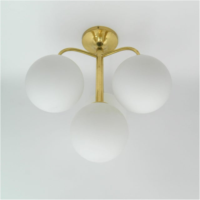 Gold Brass Ceiling Light by E. R. Nele for Temde, Switzerland For Sale - Image 8 of 11