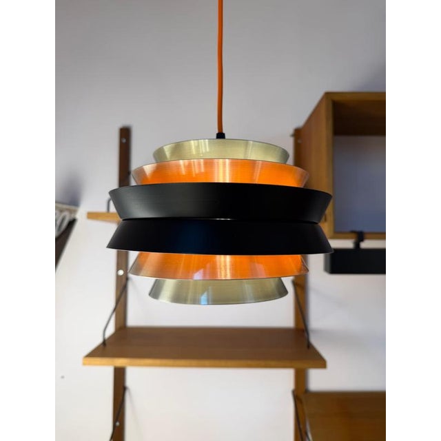 Trava Hanging Lamp in Silver, Black and Orange by Carl Thore for Granhaga For Sale - Image 9 of 11