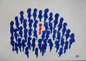 Anna Maria Caboni, Alone 1, Acrylic Painting, 2023