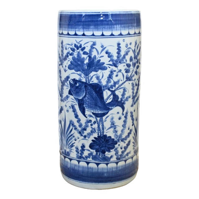 Chinese Blue and White Porcelain Vase, 1930s For Sale