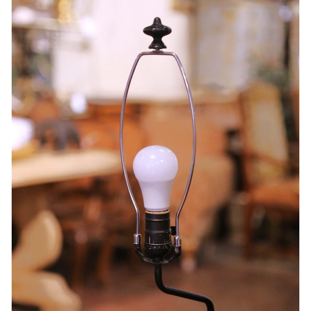 Wood 19th Century Carved Wood Figure Table Lamp Signed Jeret For Sale - Image 7 of 12