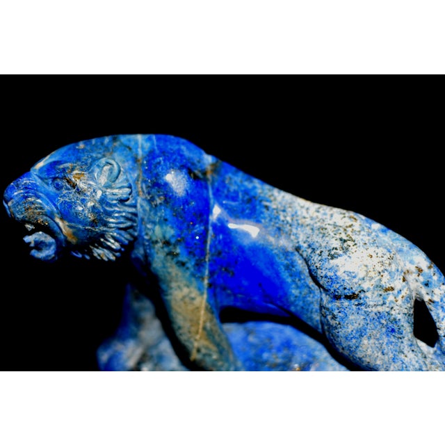 Vintage Lapis Lazuli Tiger Statue Paperweight For Sale - Image 11 of 11