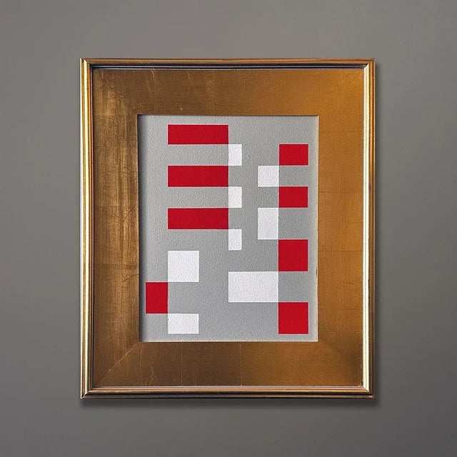 Original acrylic on linen painting by Michael Aron titled “Grey Gray.” Albers showed that colors change when depending on...
