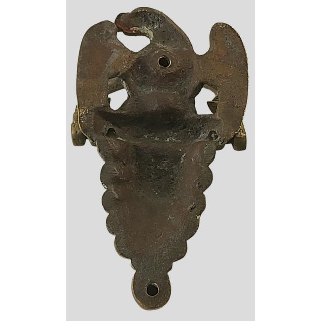 Antique Late 19th Century Brass Figural Federal Proud American Eagle Door Knocker For Sale - Image 4 of 8