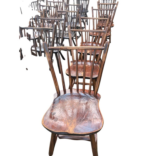 Vintage Hunt Country Furniture Handcrafted Spindle-Back Dining Chairs - Set of 56 For Sale - Image 4 of 18