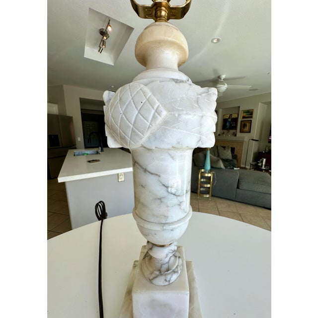 Single Italian Urn Neoclassic Alabaster Table Lamp For Sale - Image 12 of 15