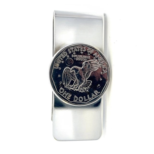 1990s Tiffany & Co Estate One Dollar Coin Money Clip Sterling Silver For Sale - Image 9 of 10