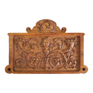 19th Century Carved Wood Frieze Architectural Salvage Panel Hermes Cornucopia Fruit Neoclassical Style