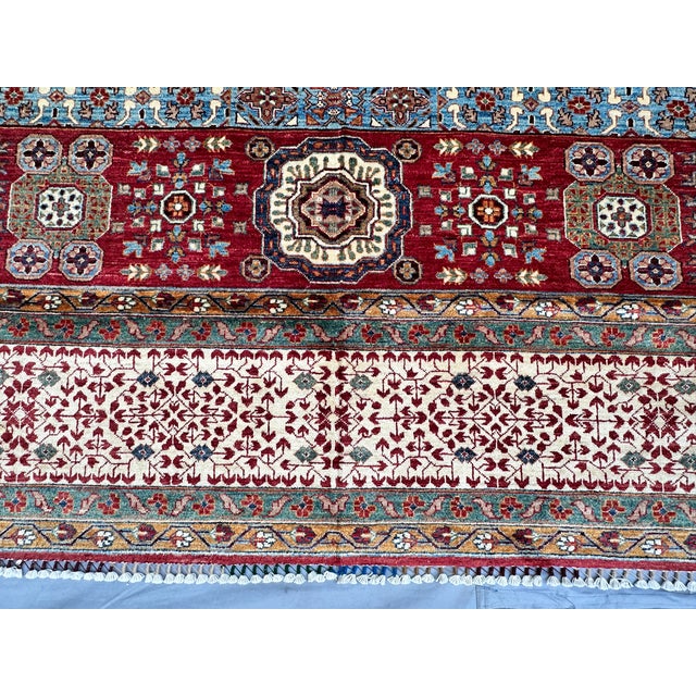 Hand-Knotted Afghan Meshhed Style Wool Area Rug - 9'0" X 12'2" For Sale - Image 10 of 14