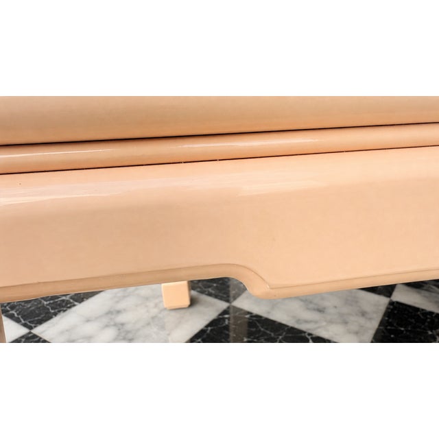 Vintage Peach Lacquer Chinoiserie Side Tables – Pair For Sale - Image 12 of 13