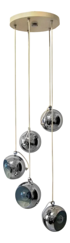 Italian Chrome Globe Pendant from Guzzini, 1965
