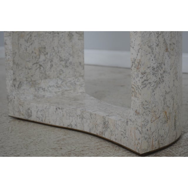 Pair Maitland Smith Modern Design Marble & Glass End Tables For Sale In Philadelphia - Image 6 of 13