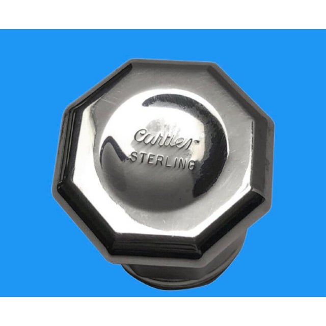 Cartier Vintage Cartier Solid Silver Set of Salt and Pepper Octagonal Form Box of 8 For Sale - Image 4 of 9