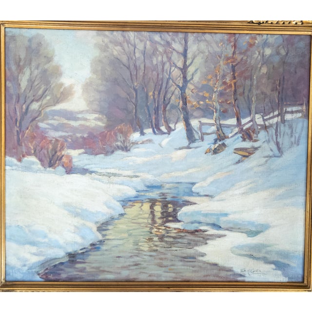 We are selling this very nice winter landscape painting. This painting is signed Thos. R Curtin (American 1899-1977)....