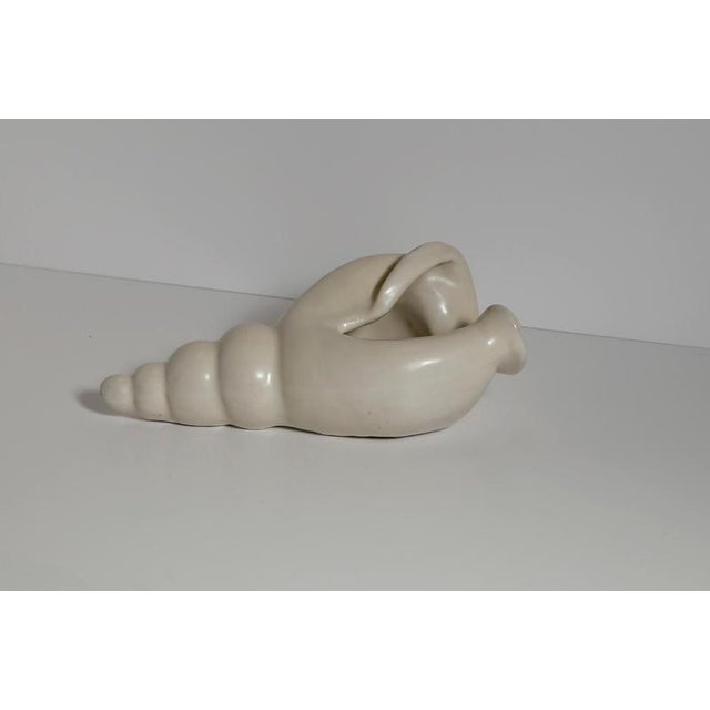 1960s Sculptural Shell Vase in Stoneware by C.H. Brannam, 1965 For Sale - Image 5 of 12