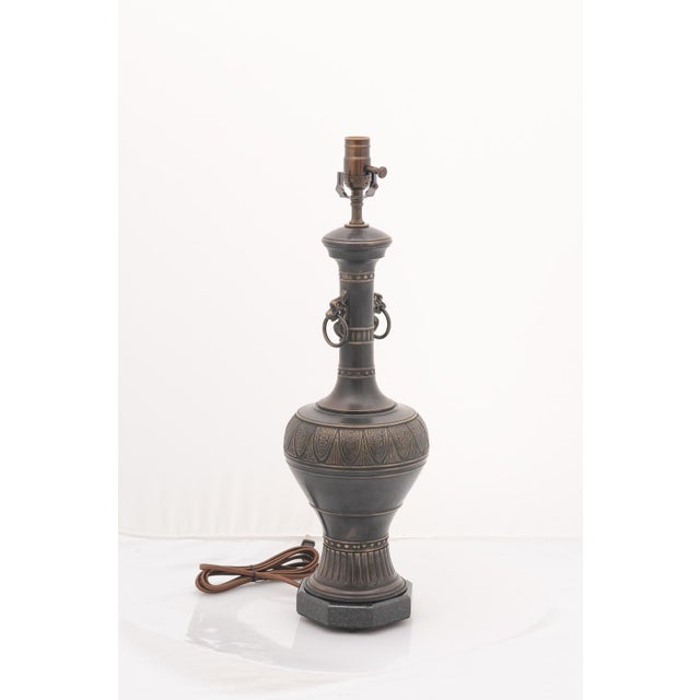 Pair of 1960s Patinated Bronze Archaistic Table Lamps by Marbro Lamp Co. For Sale In Atlanta - Image 6 of 13