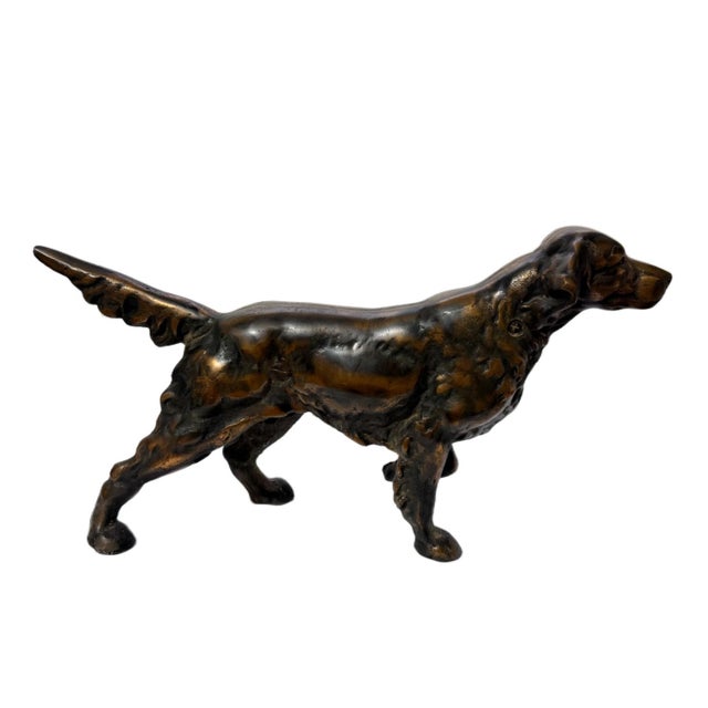 Antique Cast Iron Irish Setter Dog Doorstop Hubley Era Hunting Dog Statue W/Bronze Patina Age: Circa 1910s–1930s (Hubley...